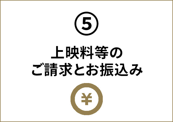 ⑤上映料等のご請求とお振込み